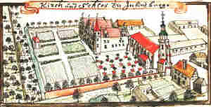 Kirch und Schlos zu Juliusburg - Koci i paac, widok oglny